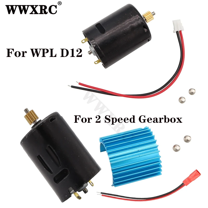 WWXRC 52000 rpm 370 High Speed Motor for WPL D12 D42 MN90 MN91 MN99 MN99S MN45 2 Speed Gearbox RC Airplane Truck Vehicle Parts