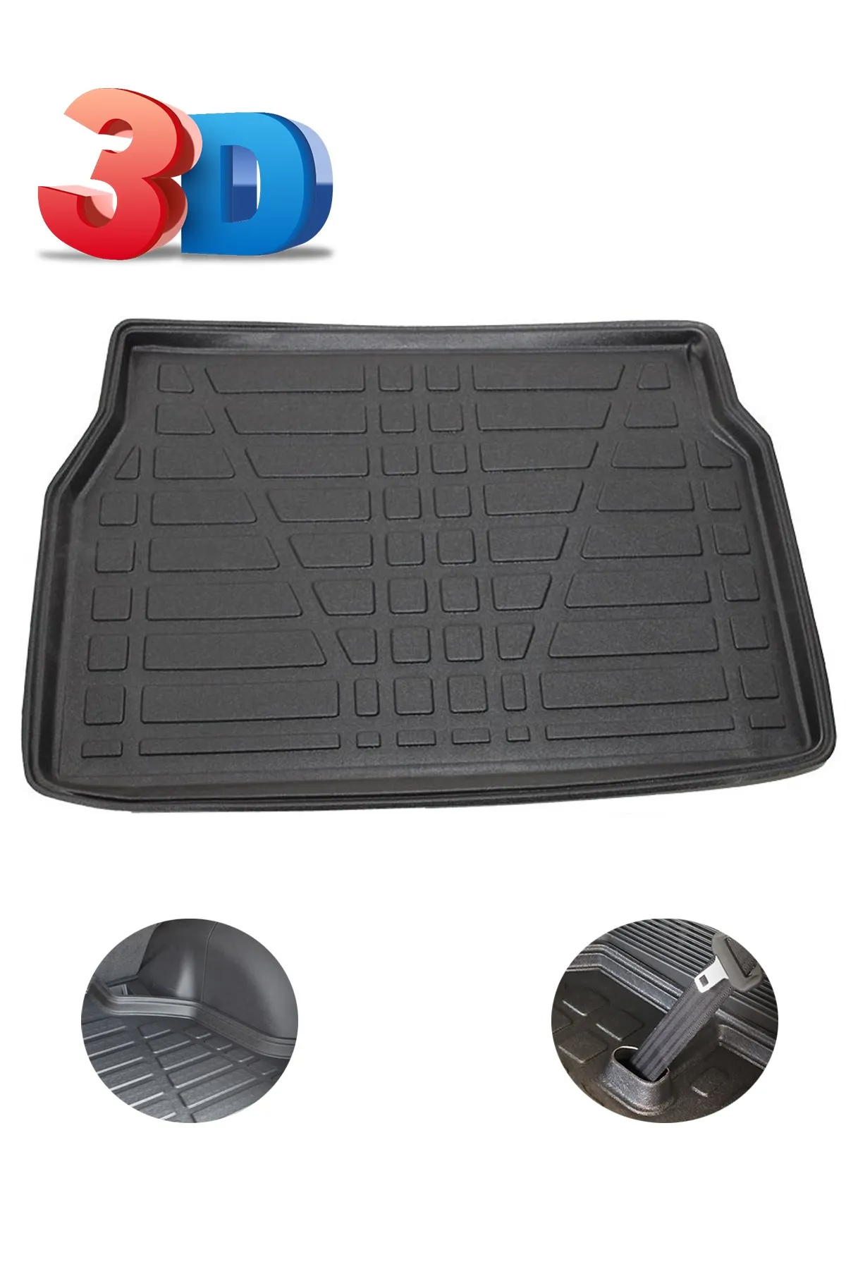 Car Floor Mats For Hyundai Tucson ix35 Accent Blue i20 Era i30 Models Rubber Matting Mop Liner 4.5D Black Fits Luggage Storage