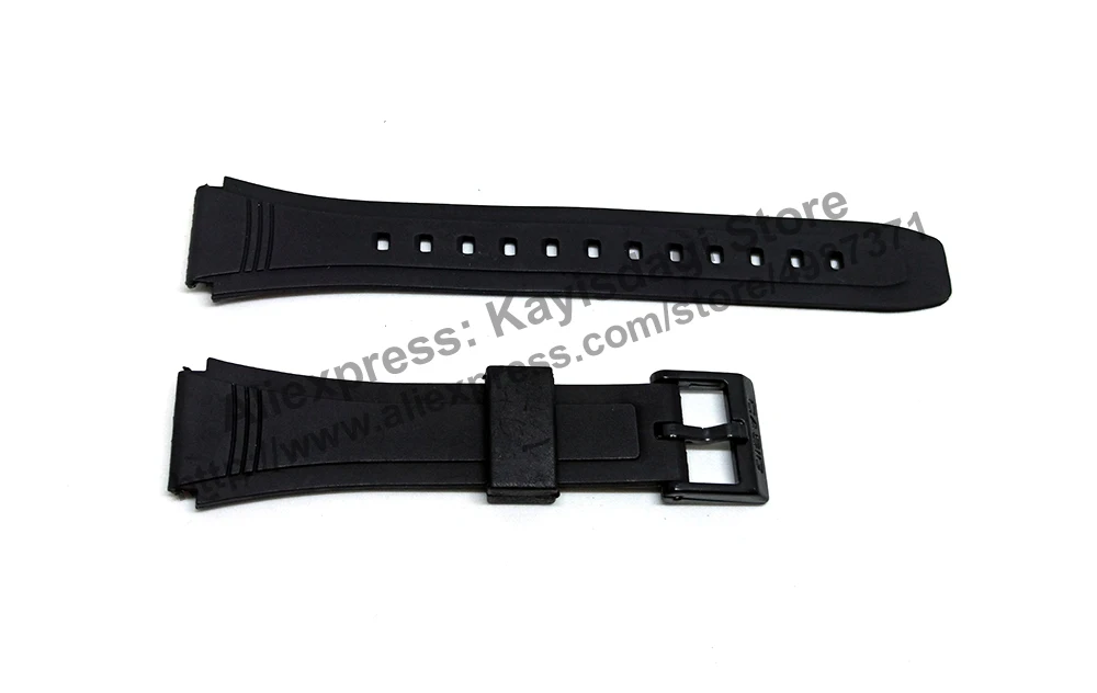 18mm Black Rubber Watch Band / Strap Compatible for Casio DB-36-1AV , DB-36-9AV - ( DB36 )