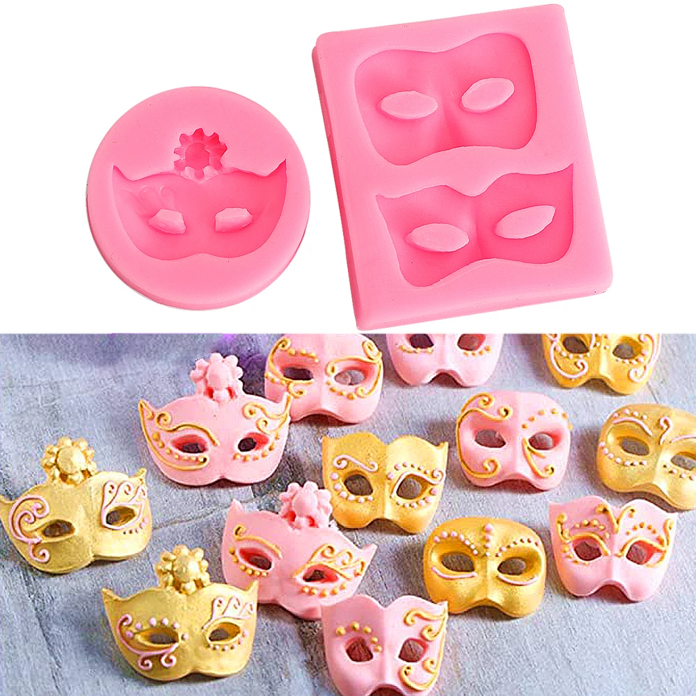 

Halloween Carnival Masks Party Scenes Decoration Silicone Mold For Chocolate Cake Jelly Festivals Decor Supplies Baking Tool