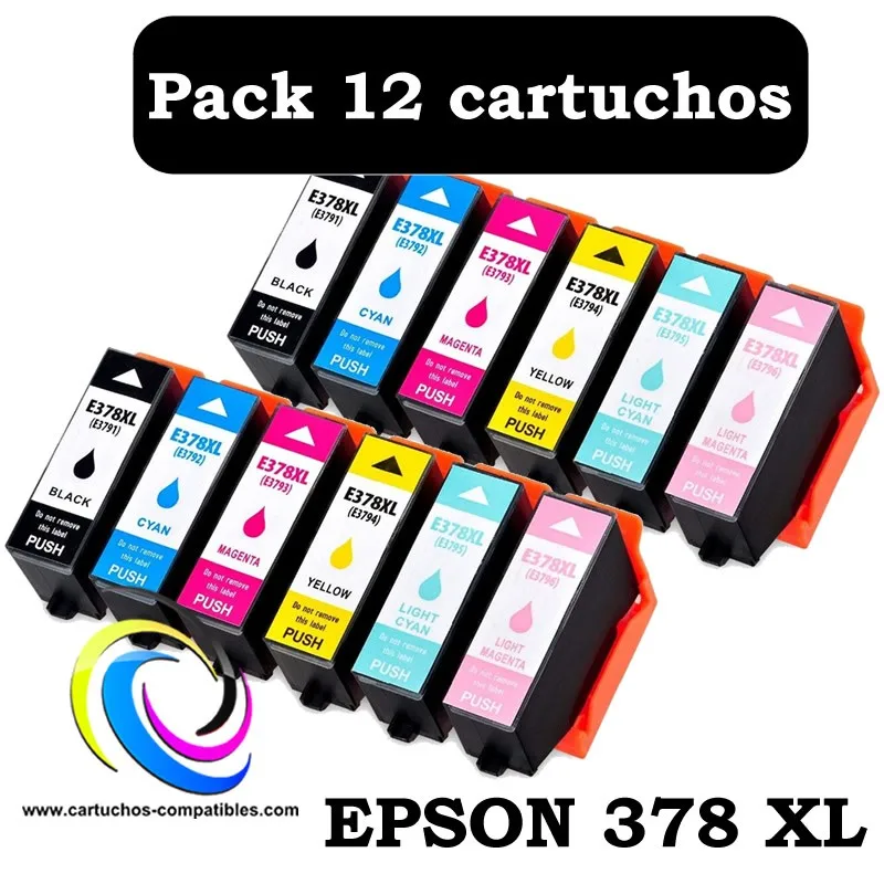 Compatible for Epson 378 XL Pack or 378XL units XP-15000 XP-8500 XP-8505 XP15000 XP8500 XP8505 XP-8600 XP-8605 XP8600 XP8605 non-original cartridges.