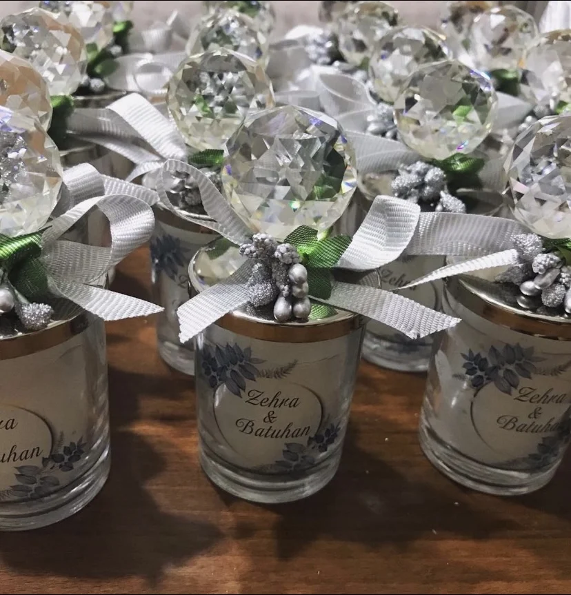 Hediyelik Candle 20 PCs Kişiselleştirilebilir Wedding Birthday Party Engagement Kına Nikah At All Events With You