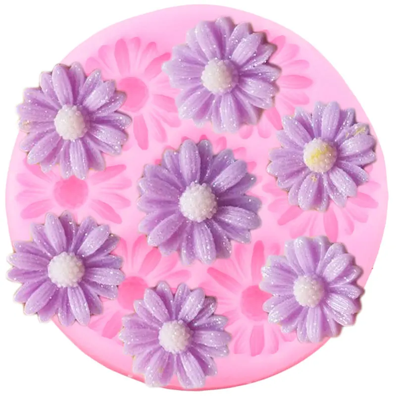 3D Daisy Flower Silicone Mold DIY Cupcake Topper Fondant Molds Clay Resin Mould Cake Decorating Tools Chocolate Gumpaste Moulds