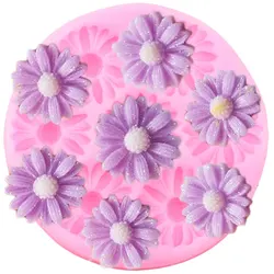 3D Daisy Flower Silicone Mold DIY Cupcake Topper Fondant Molds Clay Resin Mould Cake Decorating Tools Chocolate Gumpaste Moulds