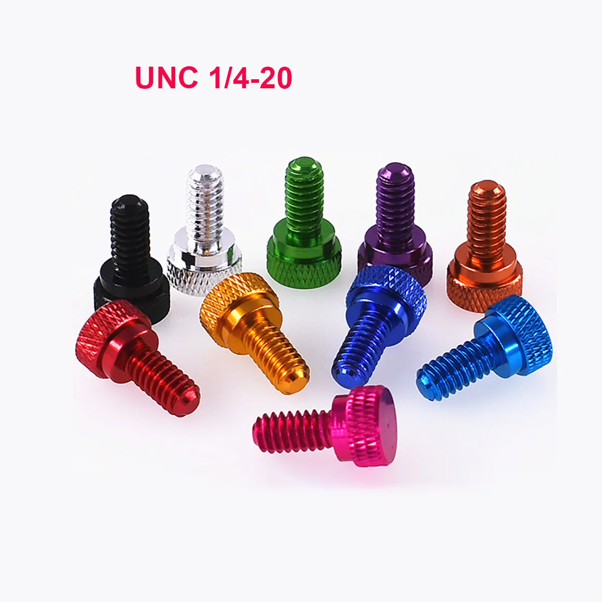 5Pcs/lot 1/4 Camera Screws for Quick Release Plate Knurl High Step Head Hand Tighten Screw Anodized Aluminum Thumb Screws