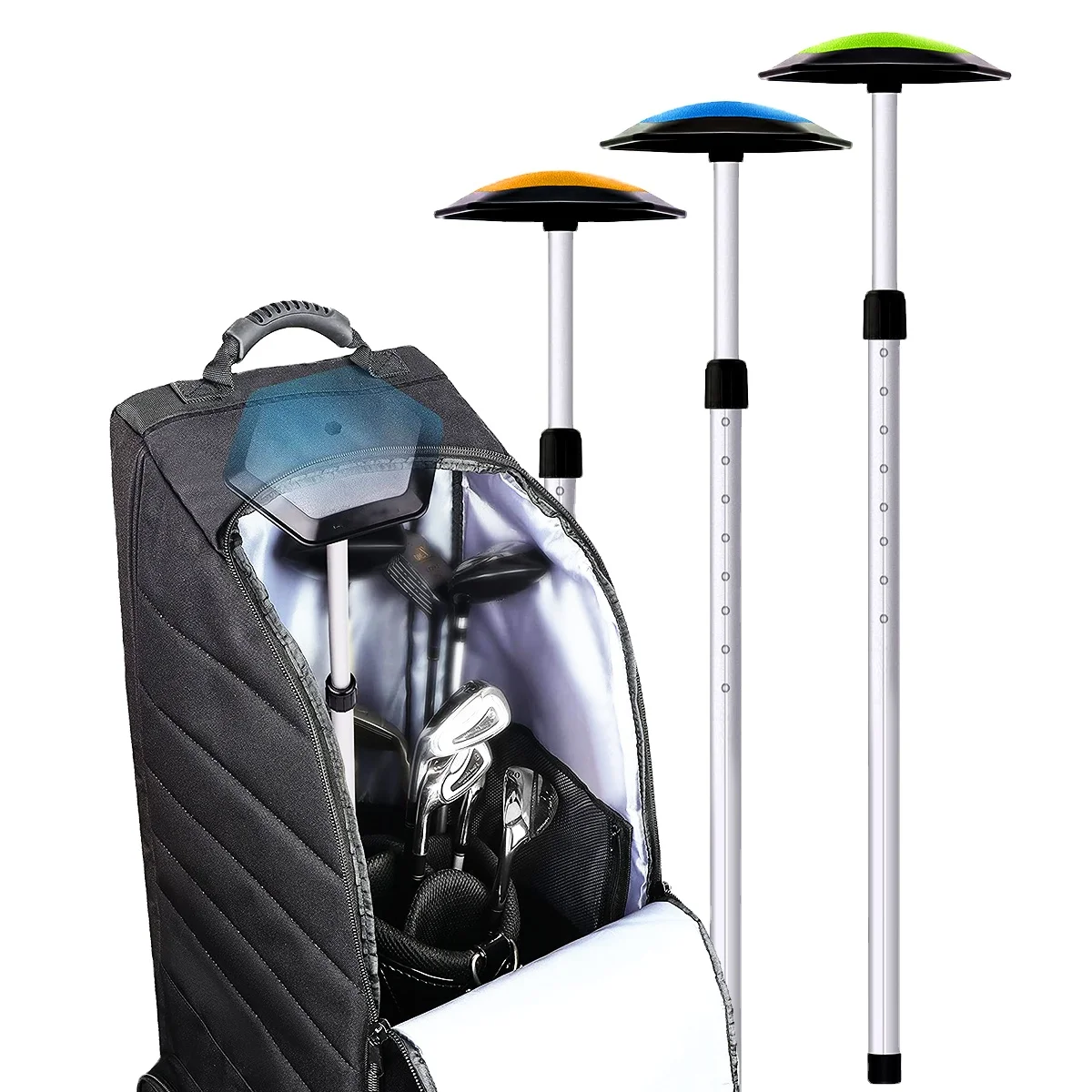 Golf 20\'\' 2-Sections Golf Travel Bag Support System Anti-Impact Support Cover and Aluminum Alloy Rod Stick Excellent Durability