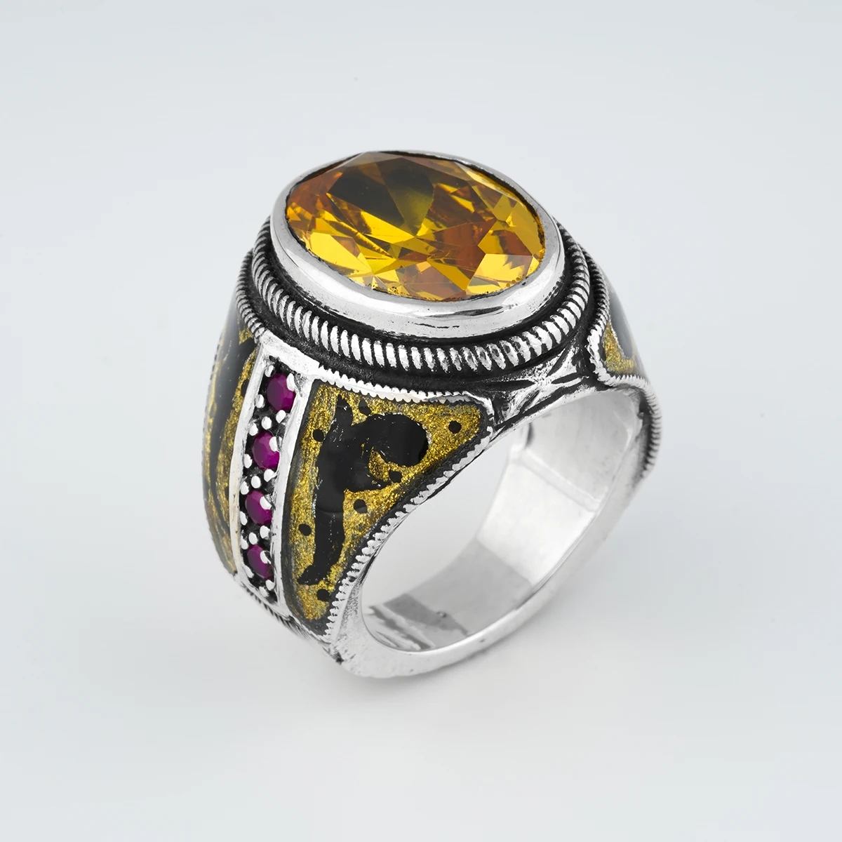 

Ring for Men Jewelry Citrine Stone Jewelry Fashion Vintage 925 sterling silver rings All Sizes Are Available, Super Deals