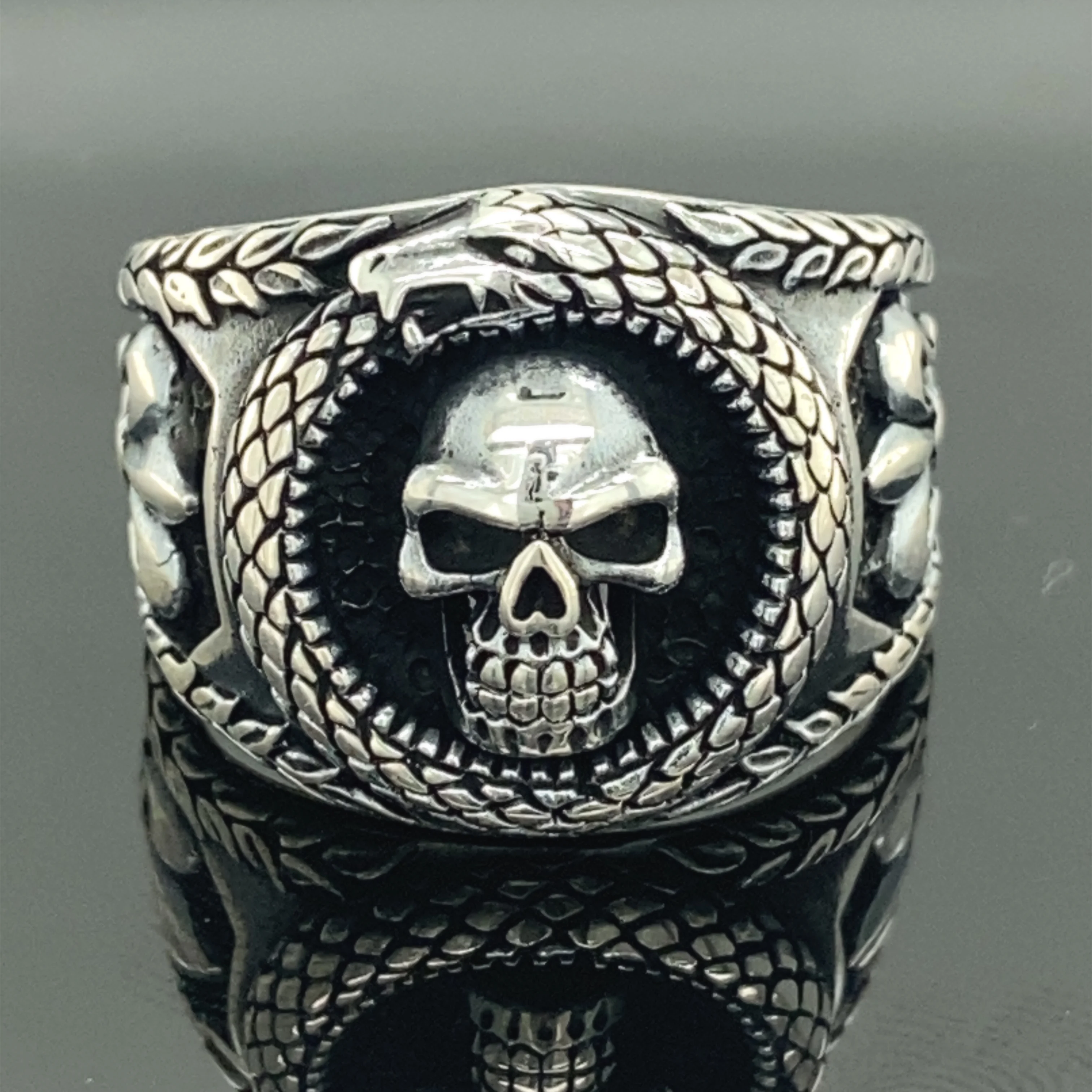 

Sterling Silver Skull Ring,Silver Ring Men , Handcrafted Skull Solid Ring , Biker Ring , Men's Silver Ring, Handmade Ring , Gift