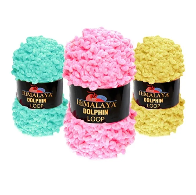 Himalaya Dolphin Loop przędza 5 LOT/kulki 100g aksamitna kręcone Puffy Super masywne Knitting Crochet Chenille turecki wełna bawełna Alize