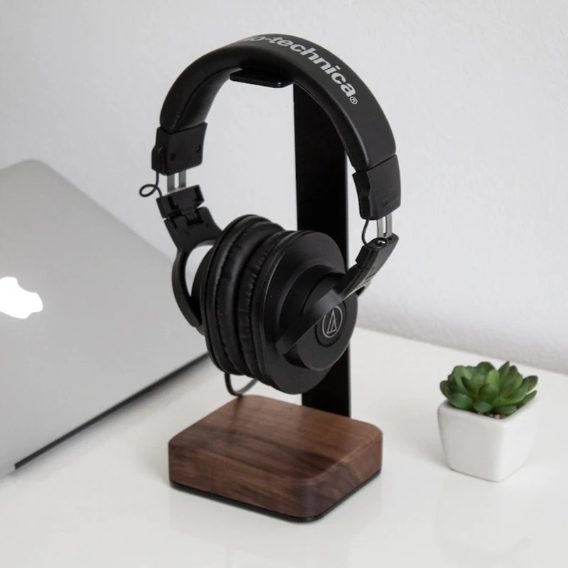 

Kashcy Solid Wooden Walnut Oak Headphone Stand for Gaming Audio Over-Ear Earphone Holder Support Gamer Helper