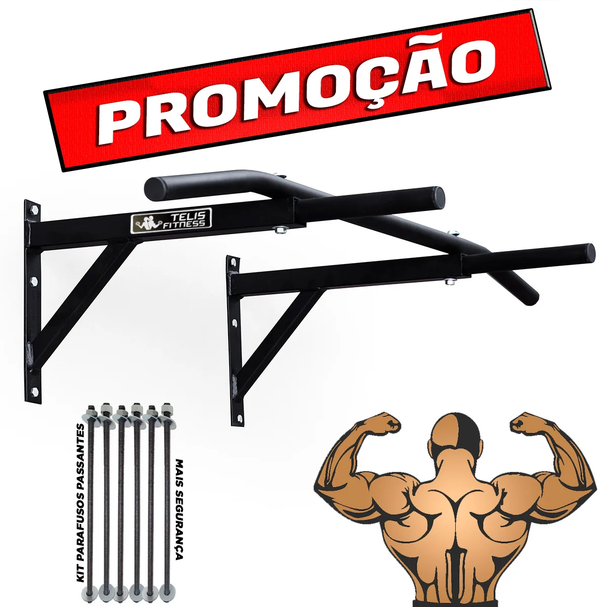 Bodybuilding Wall Fixed Bar For Fitness Fitness Workout Mixed Home Professional Use With Parallel + Through Screws