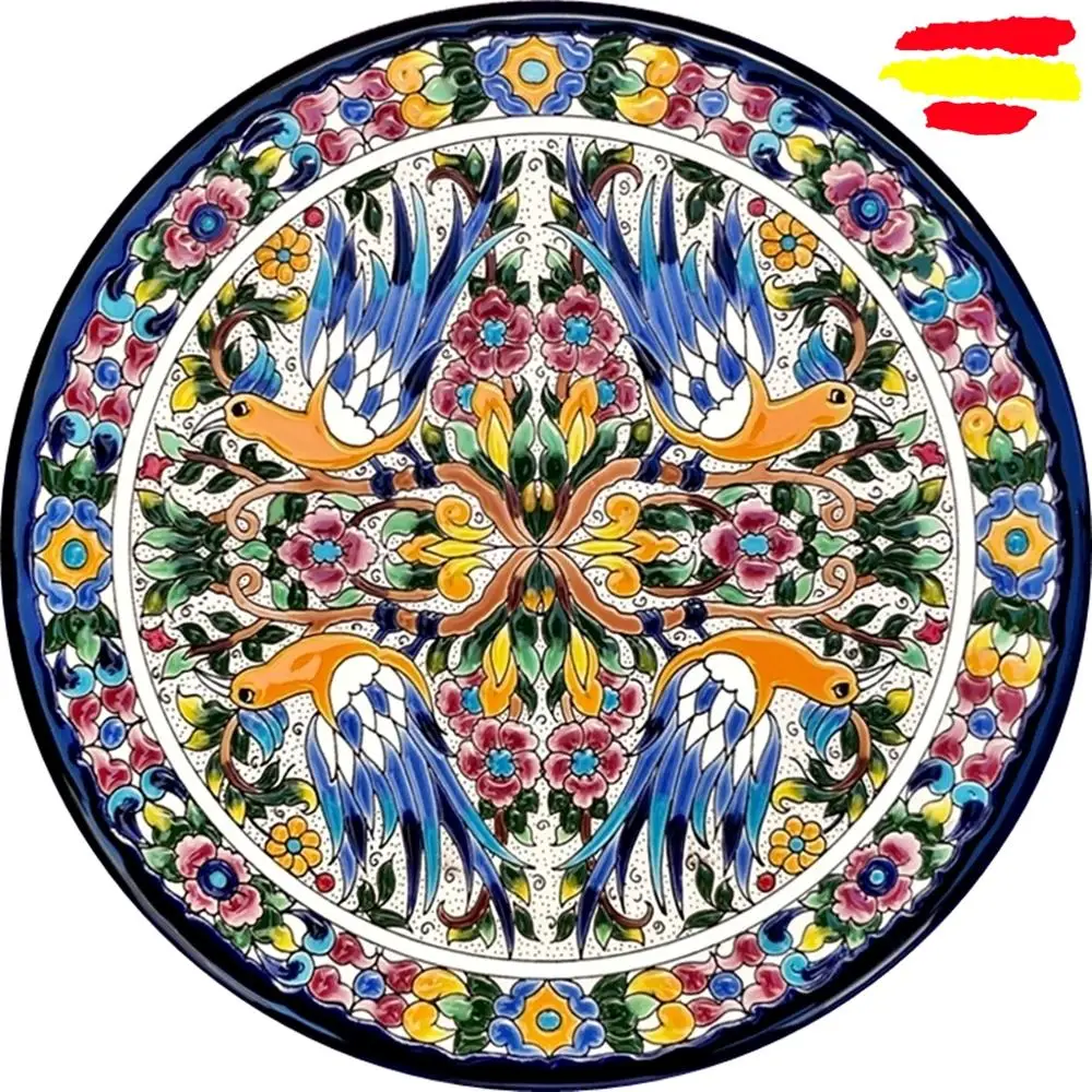 Ceramic plate 29 cm/11.4 inch diameter - Spanish ceramic - enameled up handmade - Made in Spain - MIJASCERAMIC -