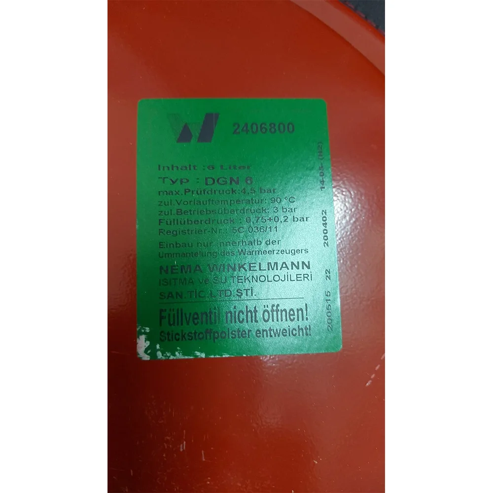 Tanque de expansión de caldera Vaillant Turbomax Plus 824E 828E 837E 181061 ORIGINAL 3/8