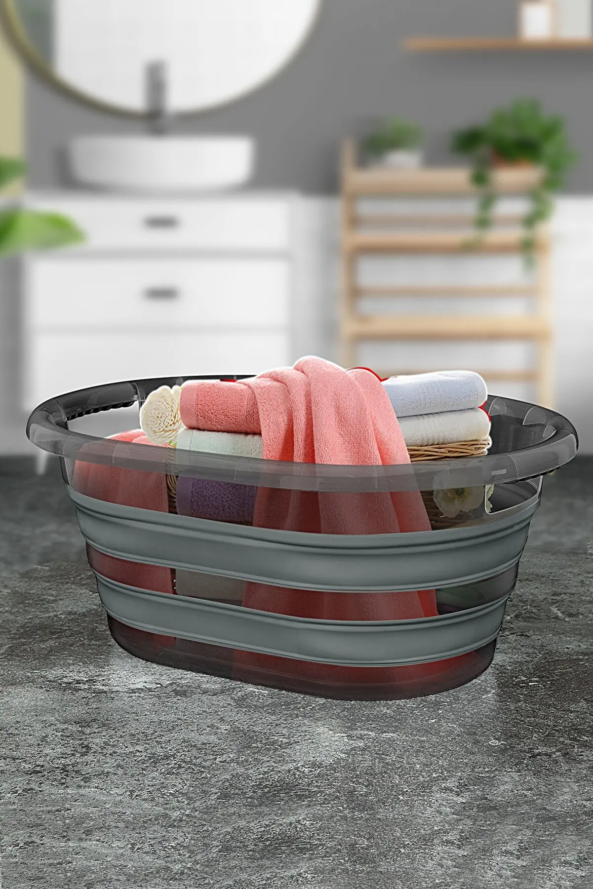 Folding Plastic Bucket Home Bathroom Products Large Laundry Basket Clothes Storage Bucket Camping Outdoor Travel Portable Bucke