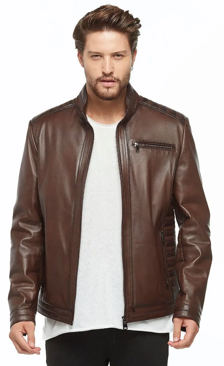 Ôm Vừa İreko Tranh Áo Khoác Da Ban Đầu Da Cừu Thu Đông 2022 Biker Slim Size Lớn VintageTürkiye