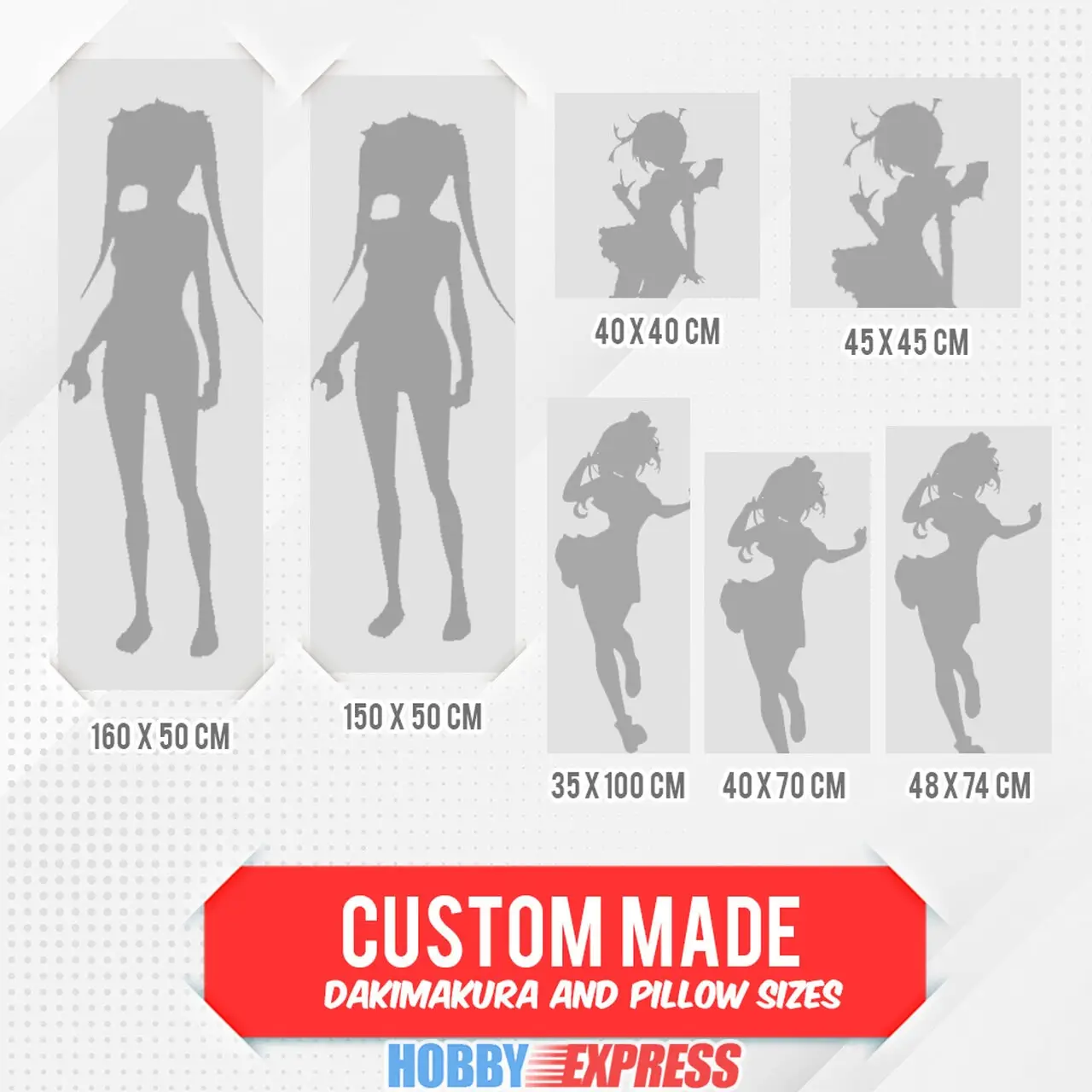 Hobby Express Custom Made Dakimakura Personalized Japanese Anime Hugging Body Pillow Cover DIY  Life Size Cushion Bedroom Use