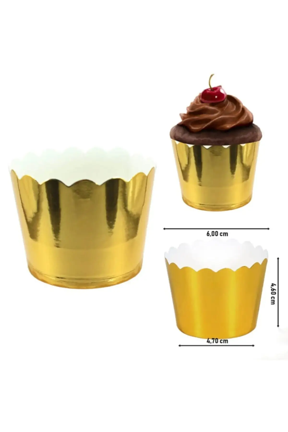 Gold Color Muffin Capsule 50 PCs