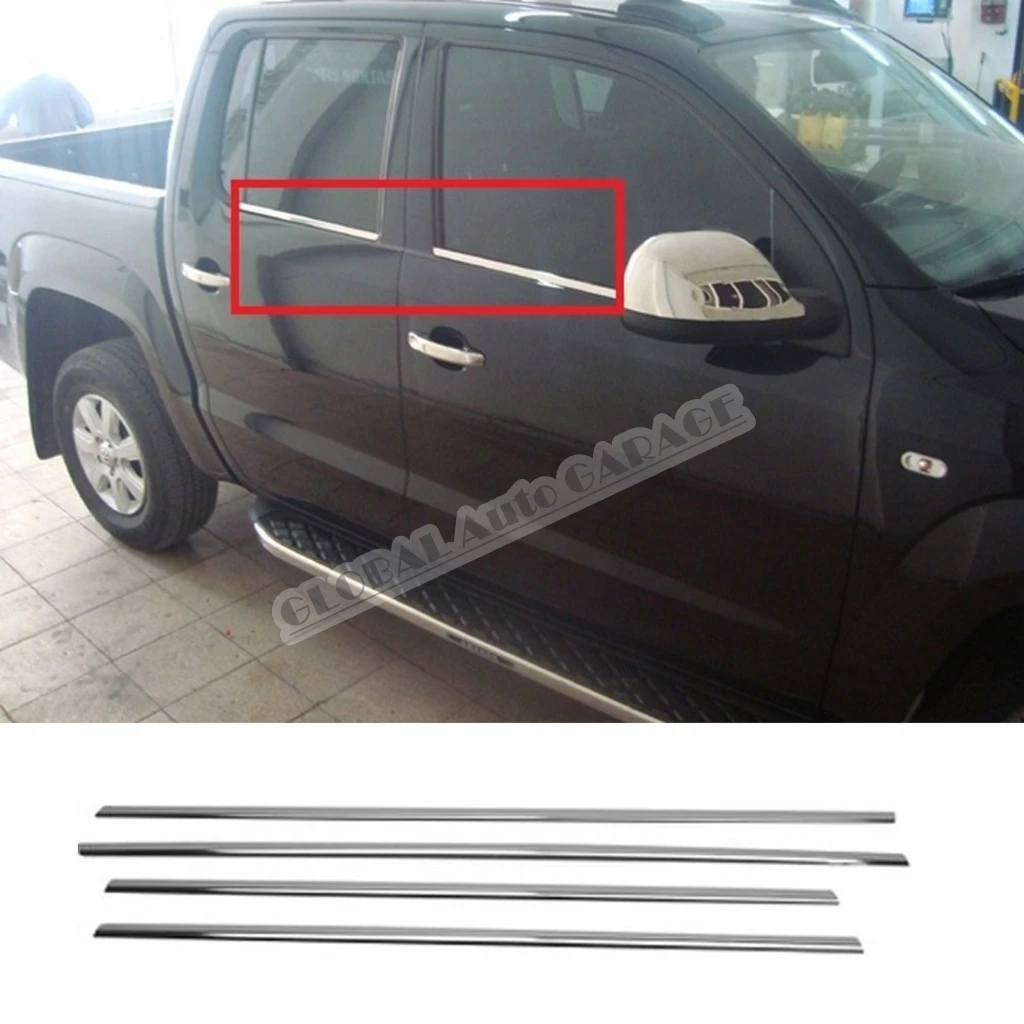 For Volkswagen Amarok 2010-2020 Chrome Window Moulding Window Frame Framework Auto Accessory Diffüser Spilitter Car-styling