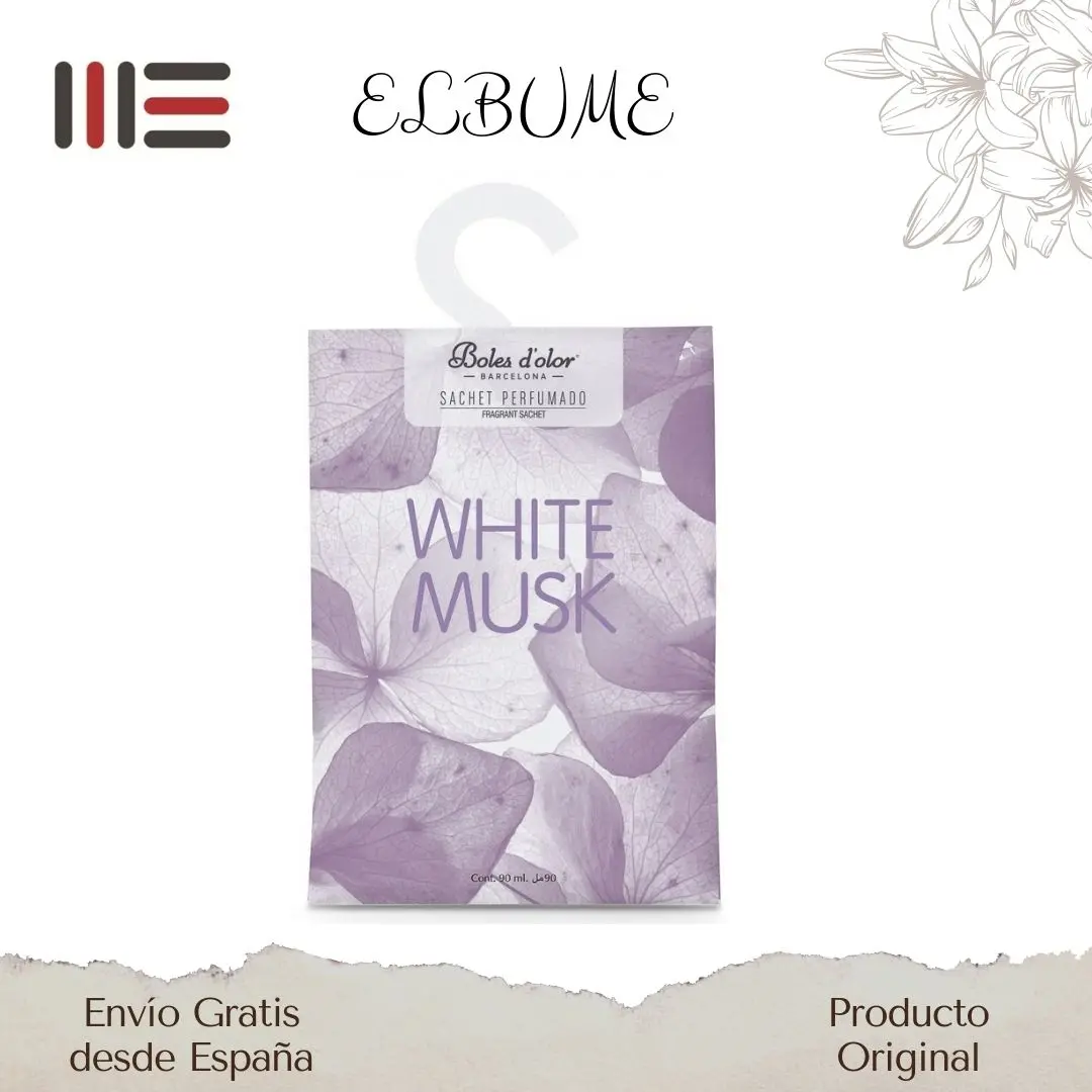 Boles D 'olor Sachet WHITE MUSK fills your cupboards with pleasant aromas with our scented sachets. Place the sachet in small environments (closets, cars, drawers, clothes boxes, shoemakers.)