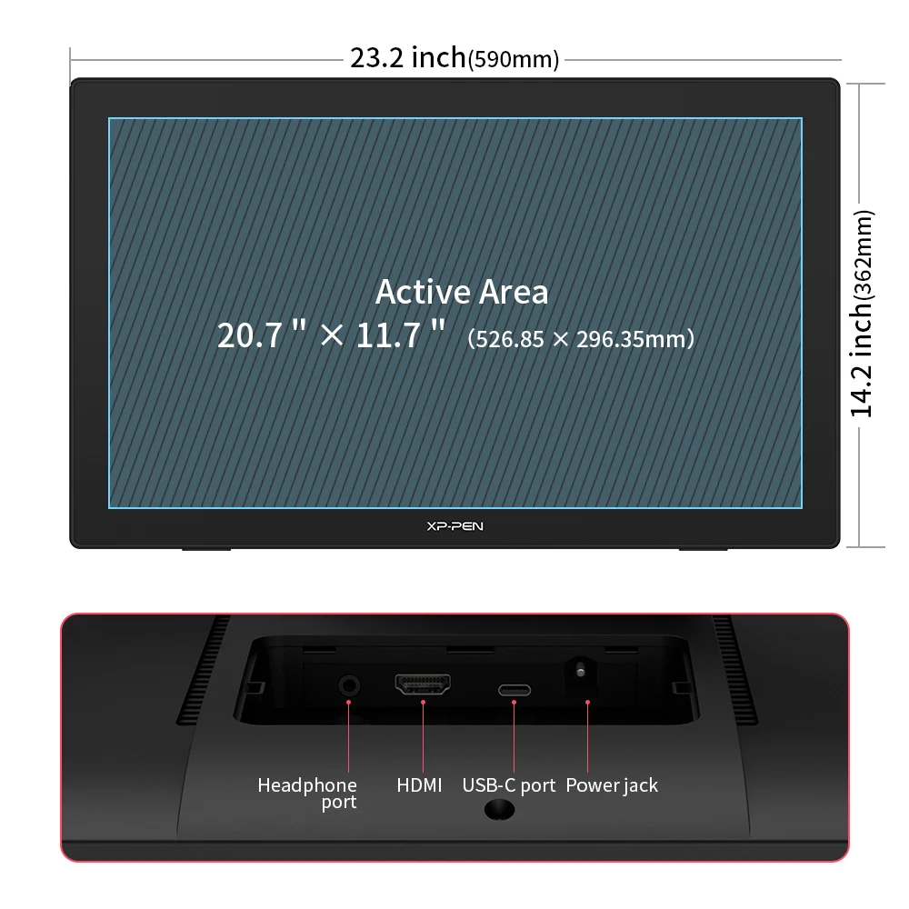 Imagem -03 - Xppen Artist 24 Qhd Graphic Tablet Monitor 2k Resolução 238 Polegadas Caneta Desenho Display Suporte 60 Graus de Inclinação para Windows Mac