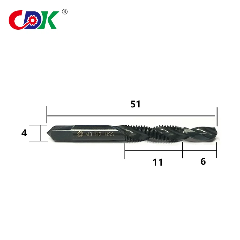 6pcs M3-M10 Macchina Con la Vite Tap Drill Bit Rubinetti Svasatore Combinazione Metric Bit In Acciaio Ad Alta Velocità