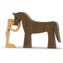 Family Puppy Wood Dog Craft Figurine Desktop Table Ornament Carving Model Home Office Decoration Pet Sculpture Christmas Gift Family Puppy Wood Dog Craft Figurine Desktop Table Ornament Carving Model Home Office Decoration Pet Sculpture Christmas Gift