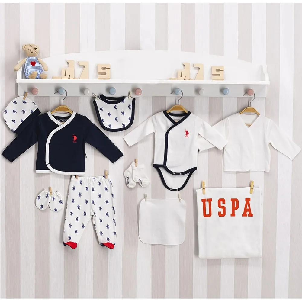 Licensed Baby 10 'lu Hospital Output Set tenner White Printed Suit set girls boys full set sportwaer