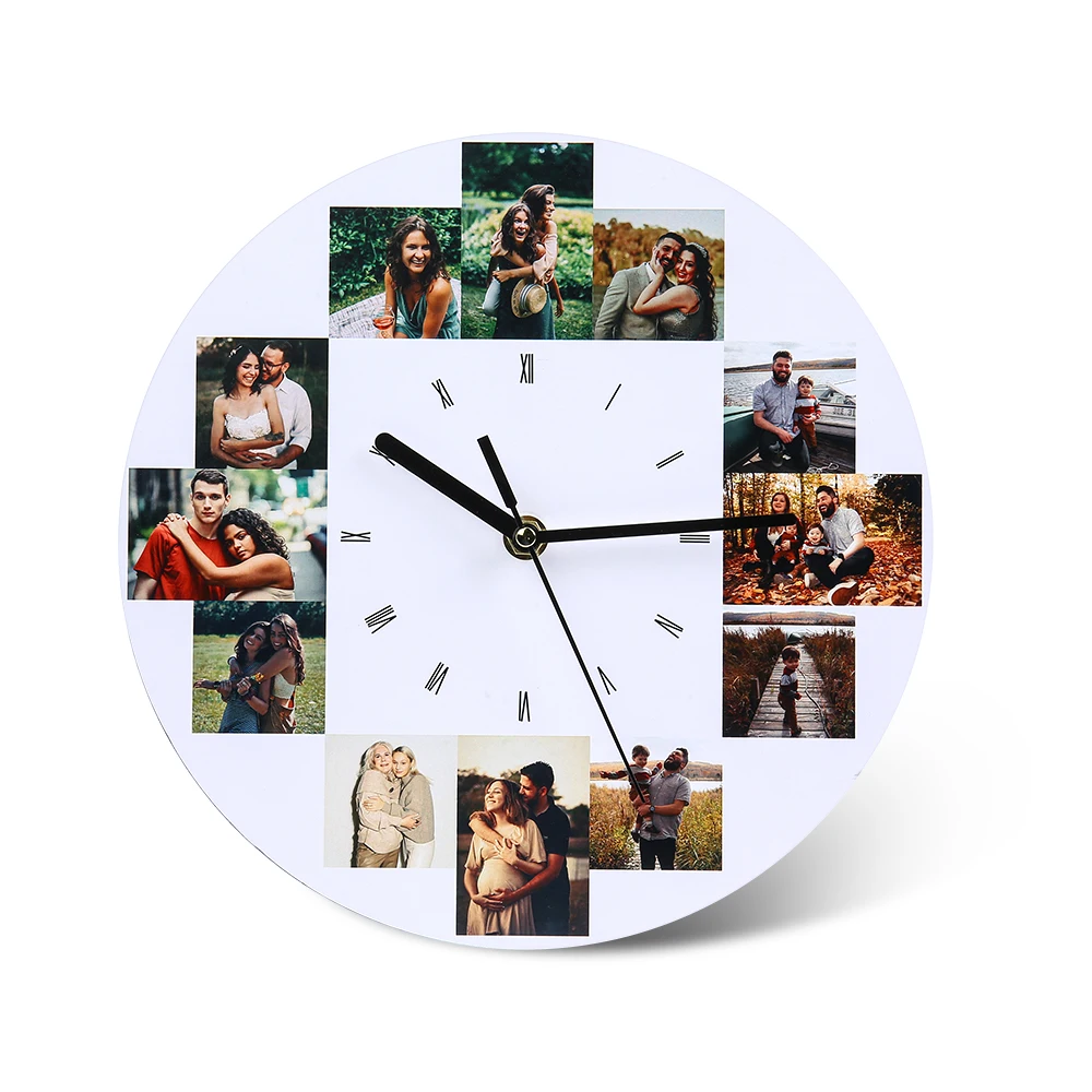 Personalized Custom Photo Clock Living Room Wall Clocks Non Ticking Silent Deisgn Gift for Kitchen Bathroom Home Decor