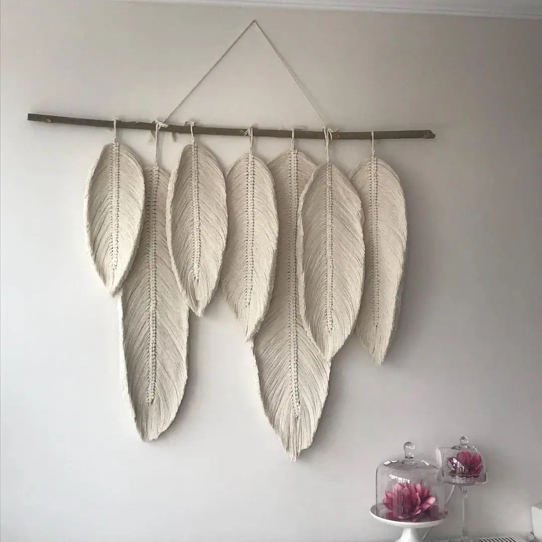 Boho Macrame Knitted Wall Art Design Handmade Bohemian Warm Livingroom Decoration