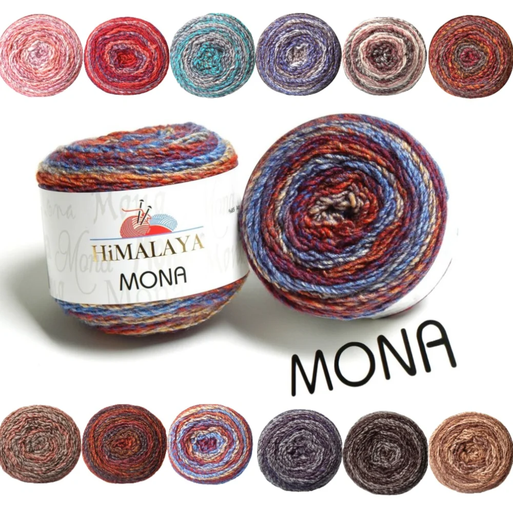 Himalaya Mona ciasto przędzy 100g dzierganie ręczne szydełkowanie wełny Gradient Ombre barwny Beanie szal Cowl szalik kobiety DIY miękkie Alize