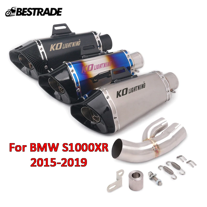 

For BMW S1000XR 2015-2019 Modified Exhaust System Connect Mid Middle Link Pipe Slip On 51mm Muffler Tube Escape Stainless Steel