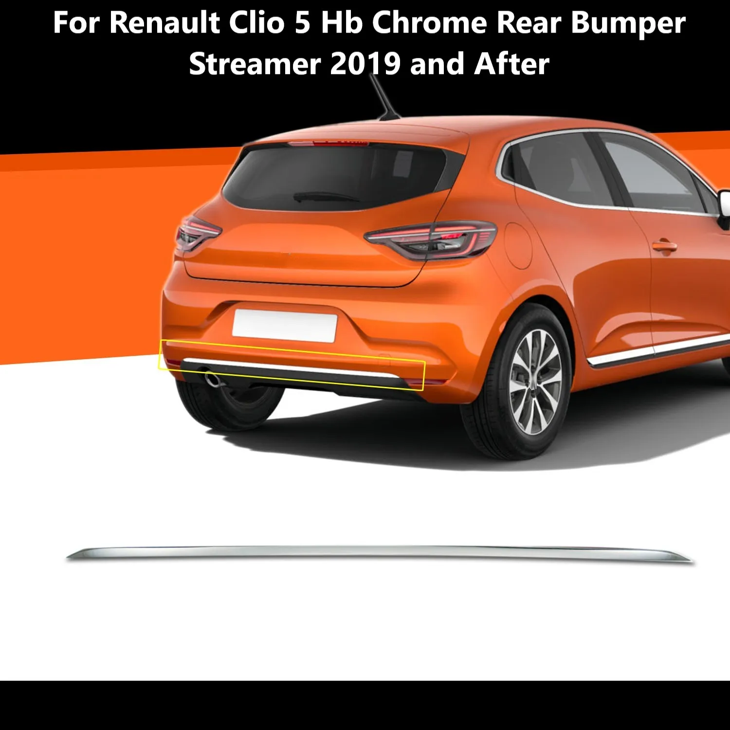 

For Renault Clio 5 Rear Bumper Moulding 2019 and After Chromium Styling Car Accessories Car Modified High Quality