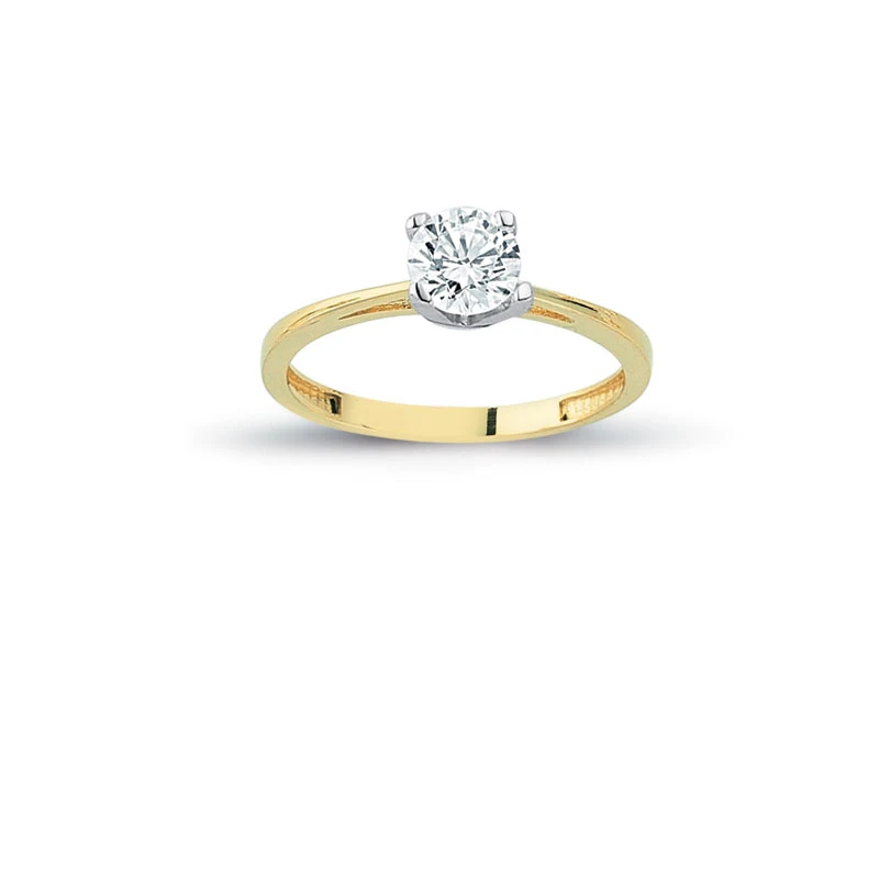 14K Solid Gold Solitaire Gracious Engagement Wedding Ring