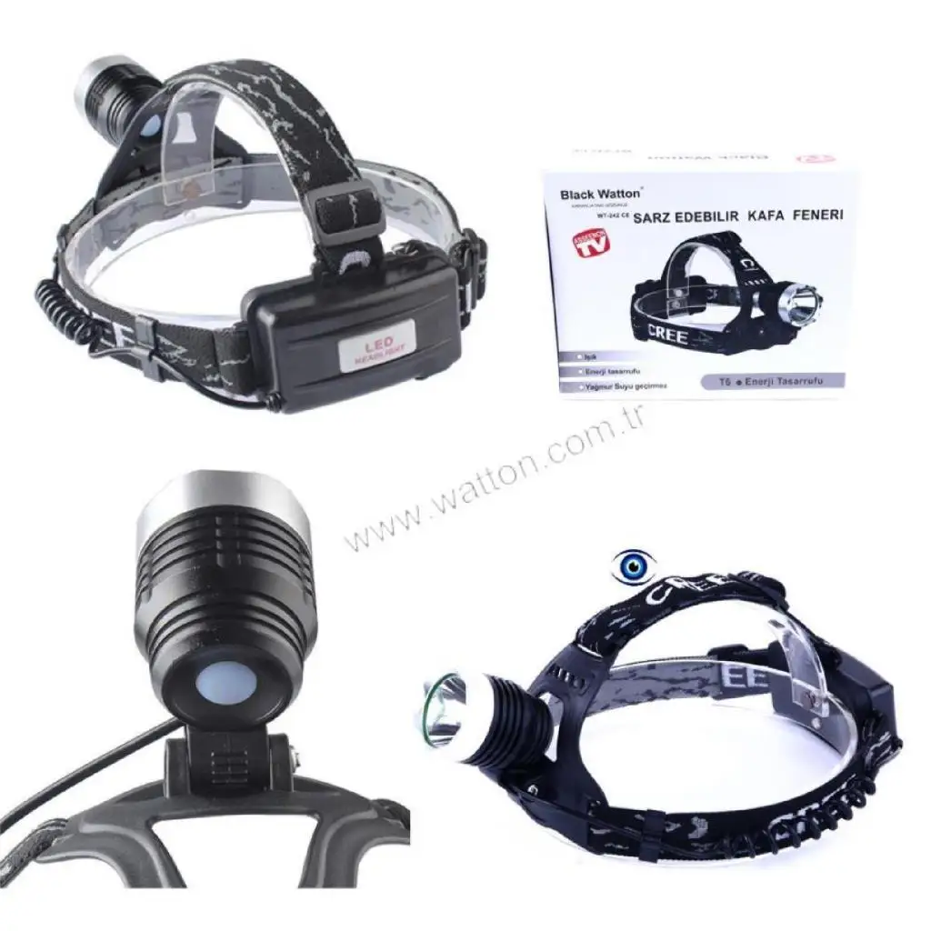 Watton WT-242 Original 800 Lumens T6 Rechargeable Head Flashlight Lamp