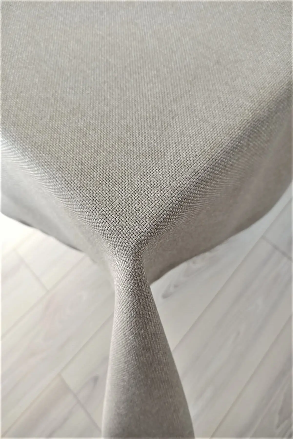 Linen Look Stain Resistant Cream Table Cloth Wedding, Party,Sofa Cover Turkish Cotton For Rectangle Table