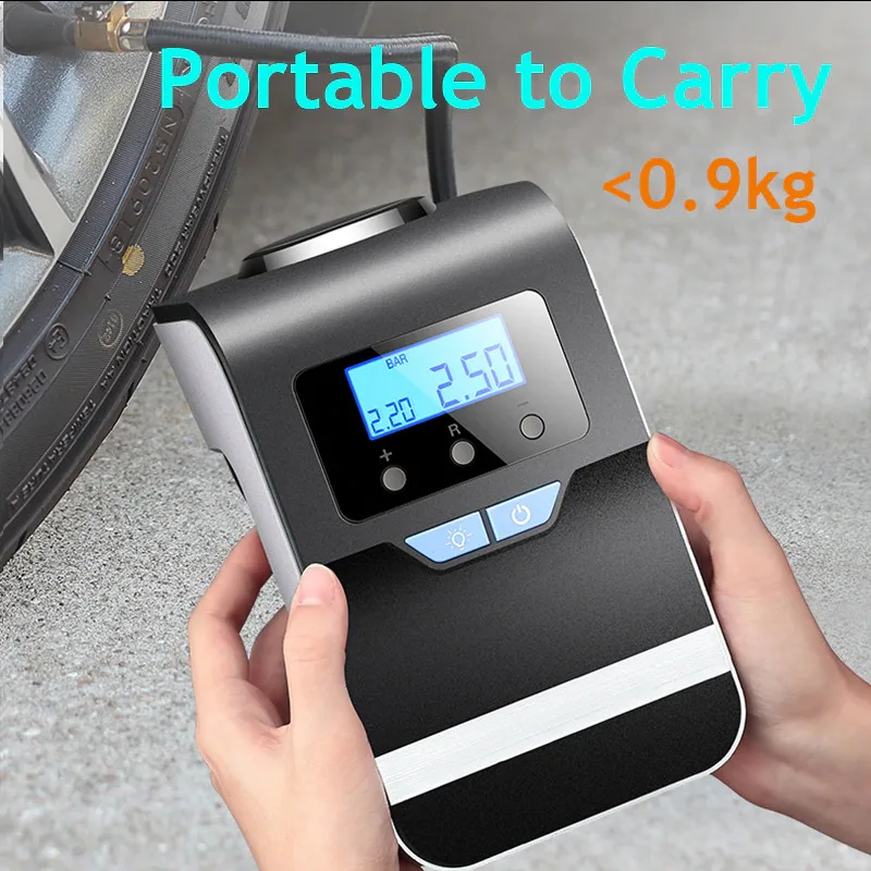 New Portable Car Air Compressor Digital Tire Tyre Inflator Pump 12V with Big Light Bright Flashing Digital Pressure Gauge 150Psi