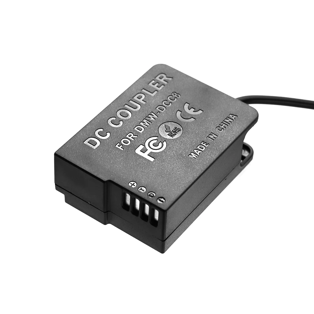 DC Coupler DMW-BLC12P Dummy Battery 4017 Female for DMW-DCC8 for Lumix G85 G80 FZ200 FZ300 GX8 G7 G6 G5 GH2 GH2K GH2S etc.