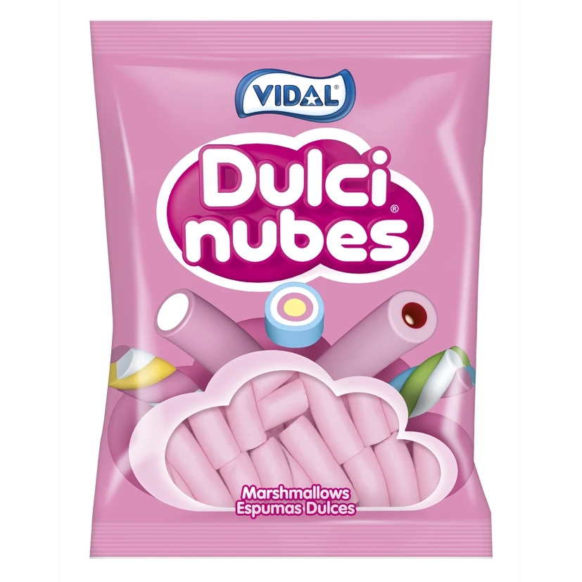 Saco de Doces de Nuvem Rosa Suave, Doces Derramados, Slots Pequenos e Grandes, 885g Sweet clouds sabor baunilha, sem gordura
