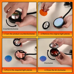 Thông minh Tuya Sunset Đèn ánh sáng ánh sáng của máy chiếu mặt trời thông minh cuộc sống từ xa Ứng dụng đèn LED Trang trí phòng trang trí quà tặng sinh nhật 8 Máy chiếu Tuya bán hàng chính - 5