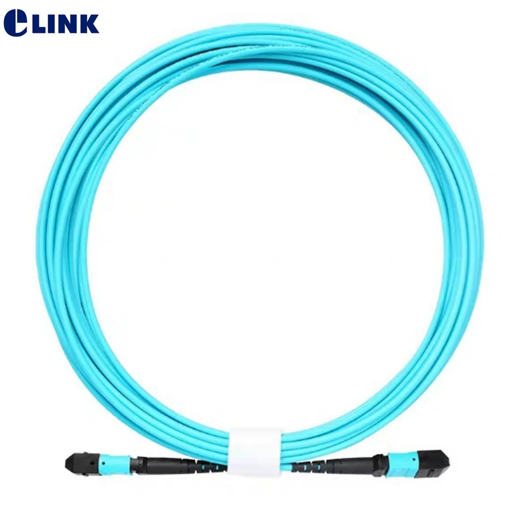 OM3 patchcord 8 cores MPO-MPO male to male 2 3 5 10m fiber optic patch lead round cable OM3 aqua ftth jumper 8 strand MPO UPC