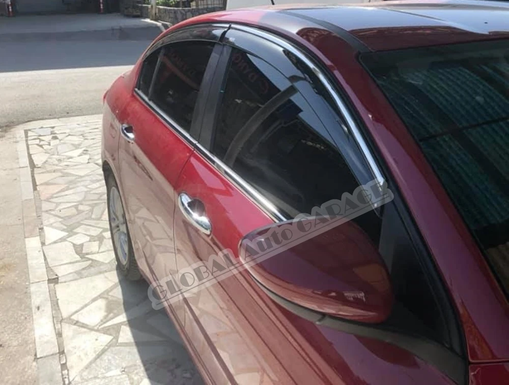 Untuk Fiat Tipo Sedan Hatchback Deflektor Angin Hujan Krom 2016 2017 2018 2019 2020 Tirai Kerai Kaca Depan Mobil Olahraga Otomatis