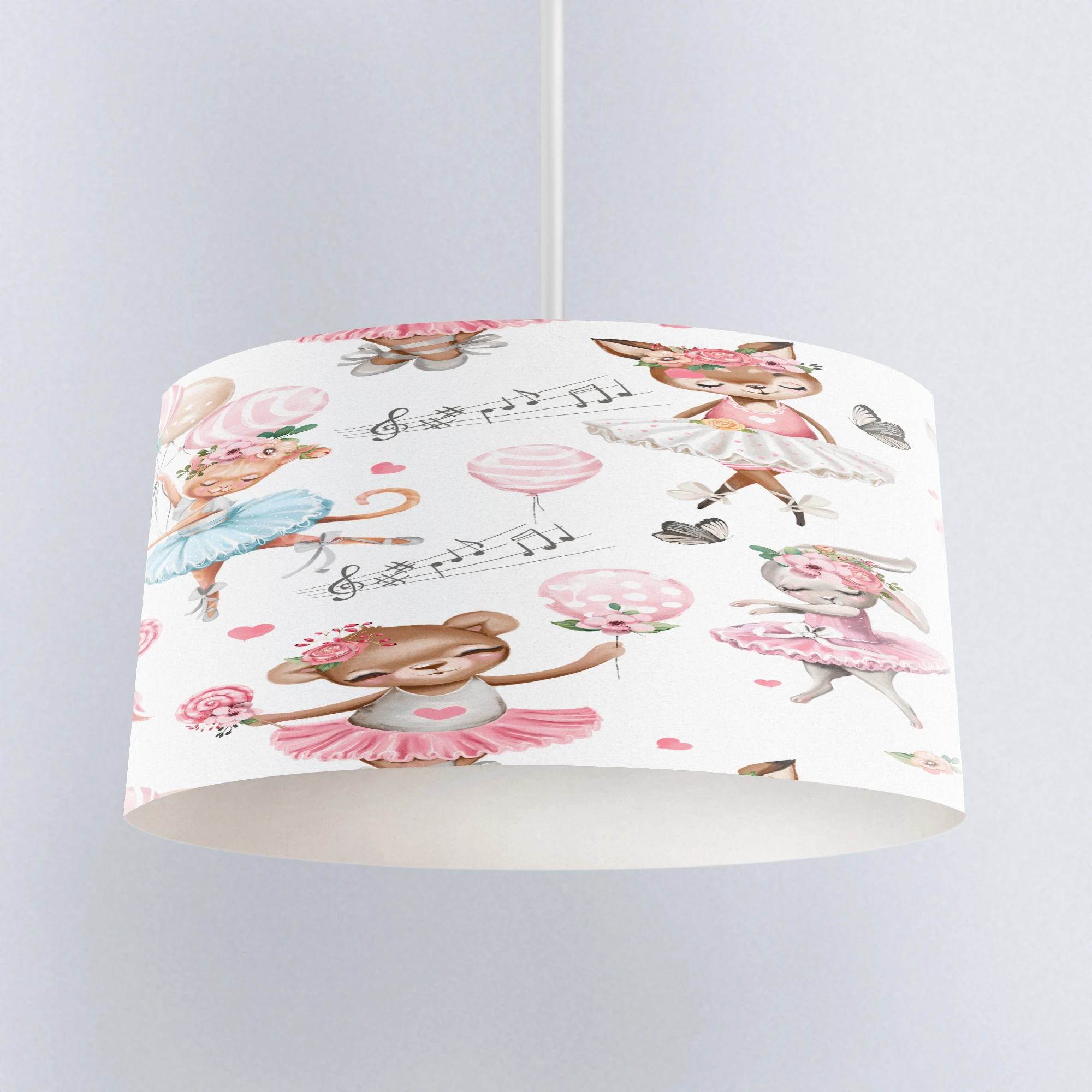 

Else Pink Blue Dancer Ballerina Cute Animals Print Fabric Kids Chandelier Lamp Drum Lampshade Floor Ceiling Pendant Light Shade