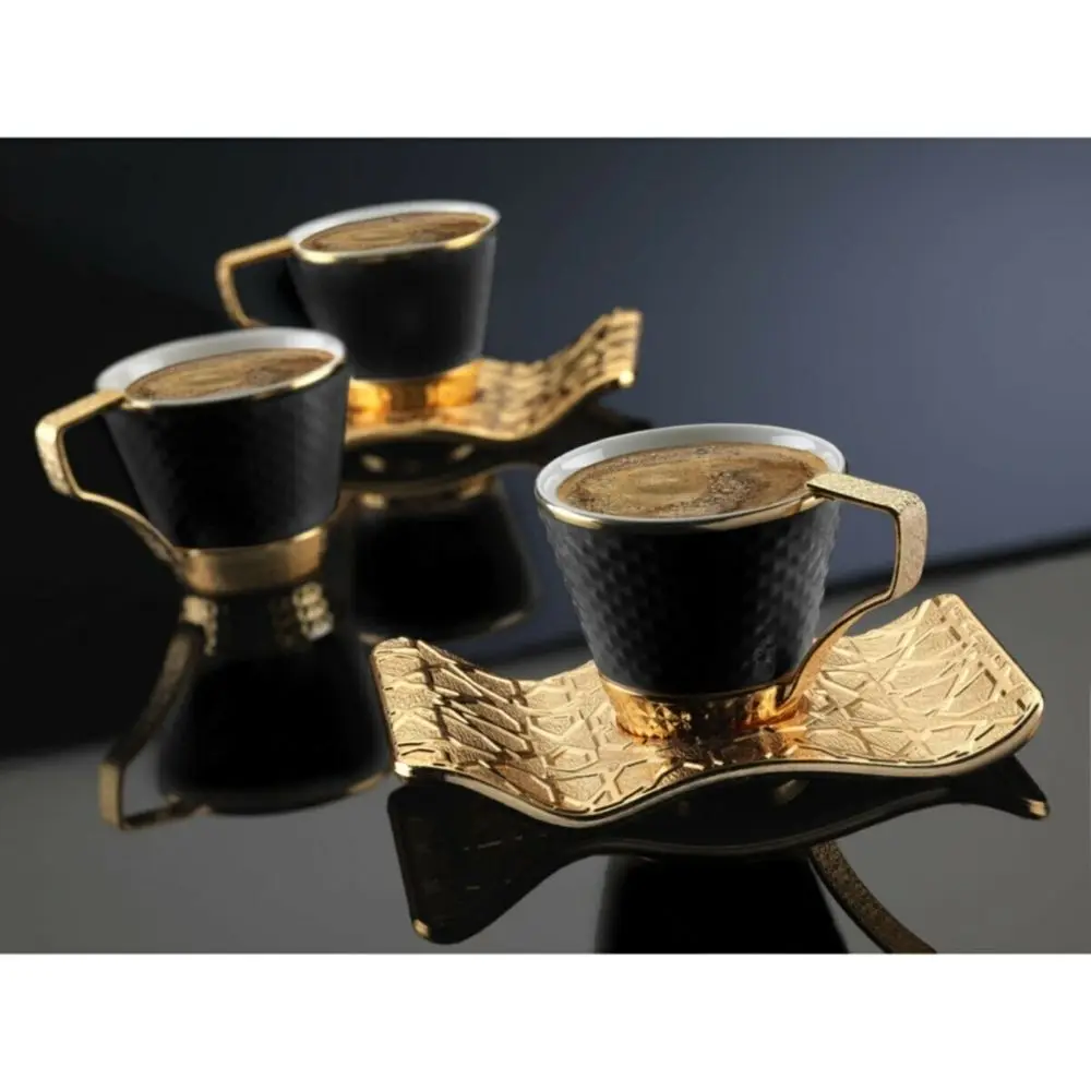 

18 Pcs Porcelain Luxury Set of 6 Coffee Cups Kitchenware Coffee Accessories Tea and Coffee Set Lux Cups and Saucers Espresso