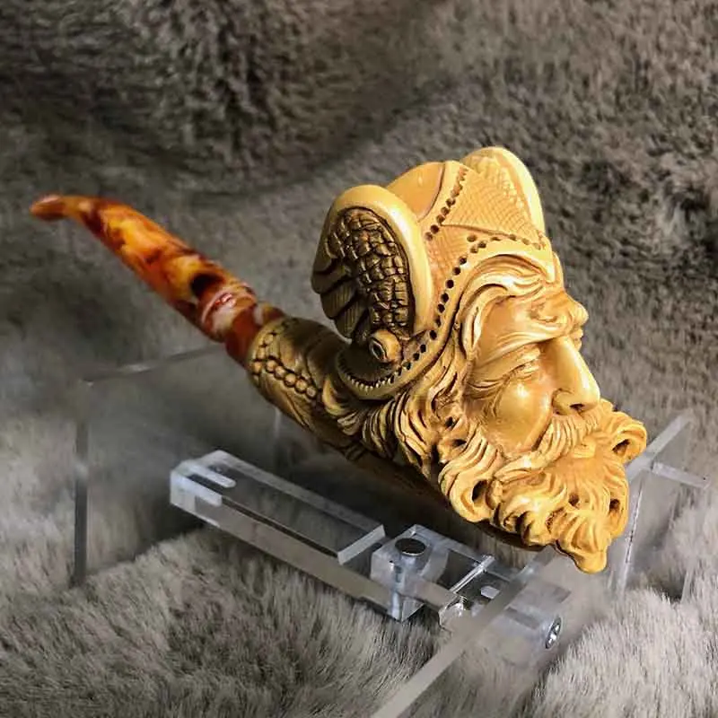 Handmade Block Meerschaum Viking Pipe