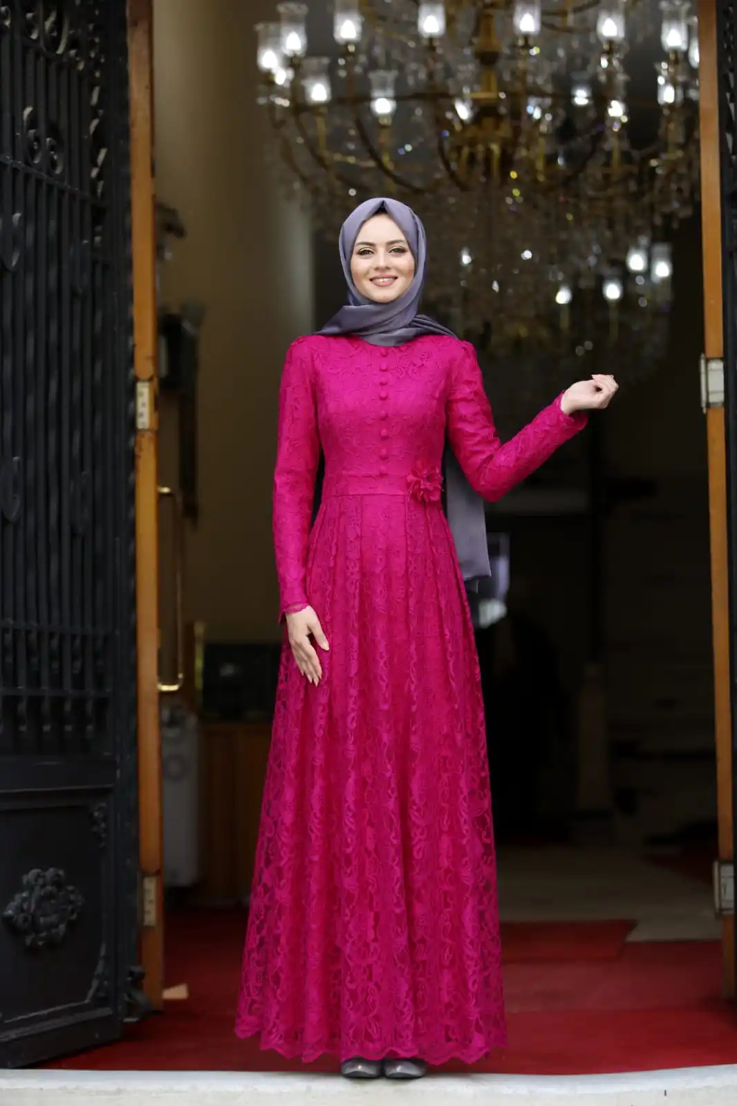 5646 Muslim women clothes Evening Dress Long Sleeve Muslim Women Prom Party Ceremon Gown women's dress Women Party Dresses