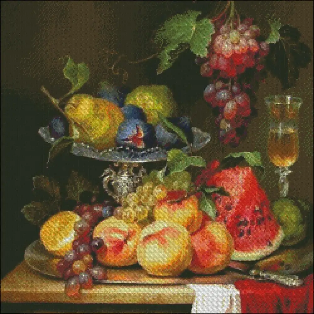 Needlework for embroidery DIY DMC High Quality - Counted Cross Stitch Kits 14 ct Oil painting - Still Life of Fruits 4