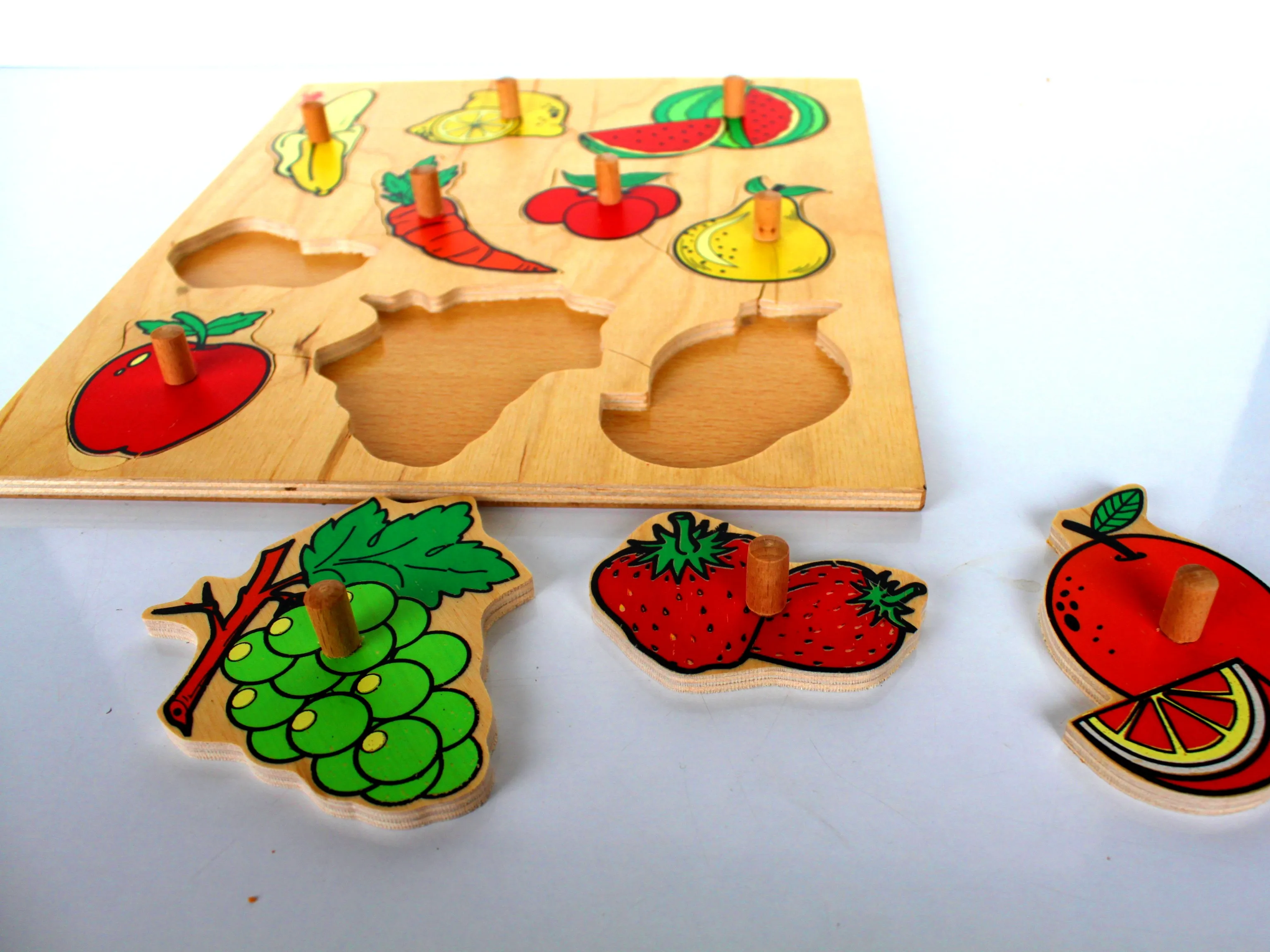 Fruit Figure Puzzle Toy Game Jigsaw Wooden Cut Board for Children Educational Aid Kit For Kid Montesorri Raw Parts