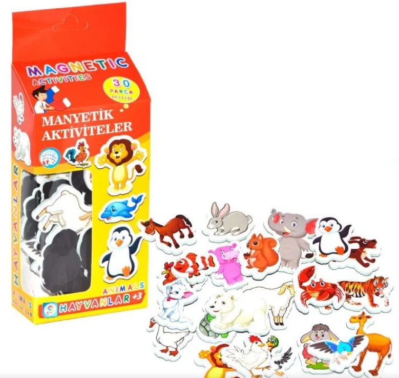 

Magnetic Animals, 30 Tracks, Magnetic Activities, Can Be Used on Refrigerator Dishwasher Surfaces