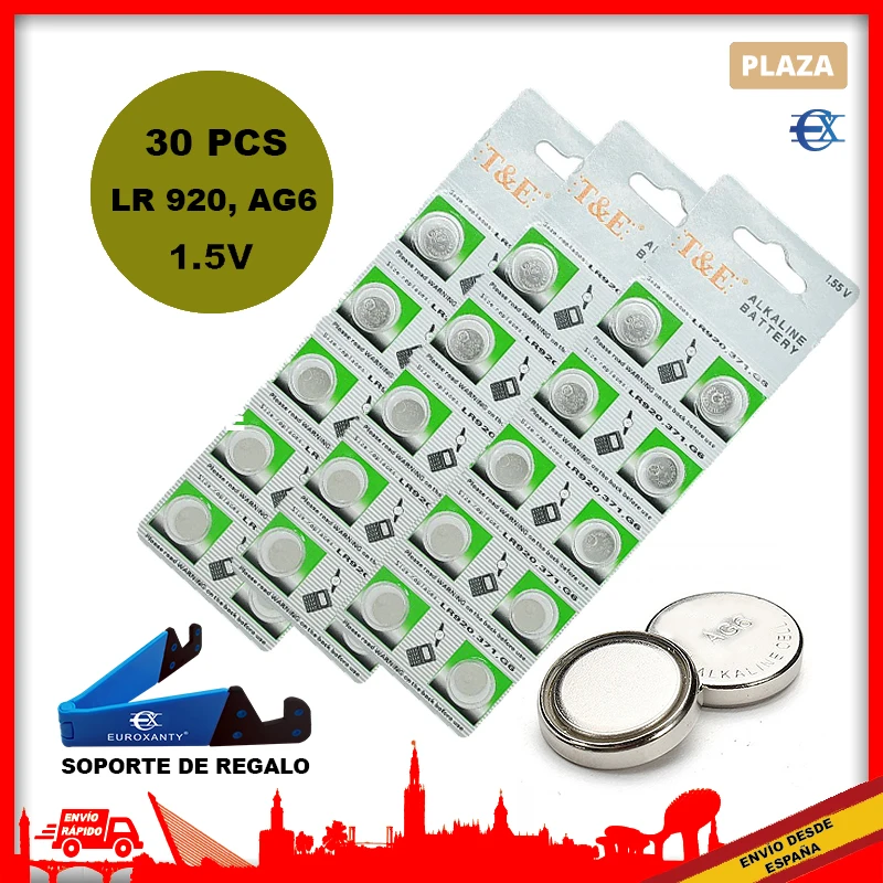 EUROXANTY®| Button batteries | LR920 | AG6 | 1.55V | Clock batteries | Button batteries | Clock battery | Button cell | LR920 batteries | Square