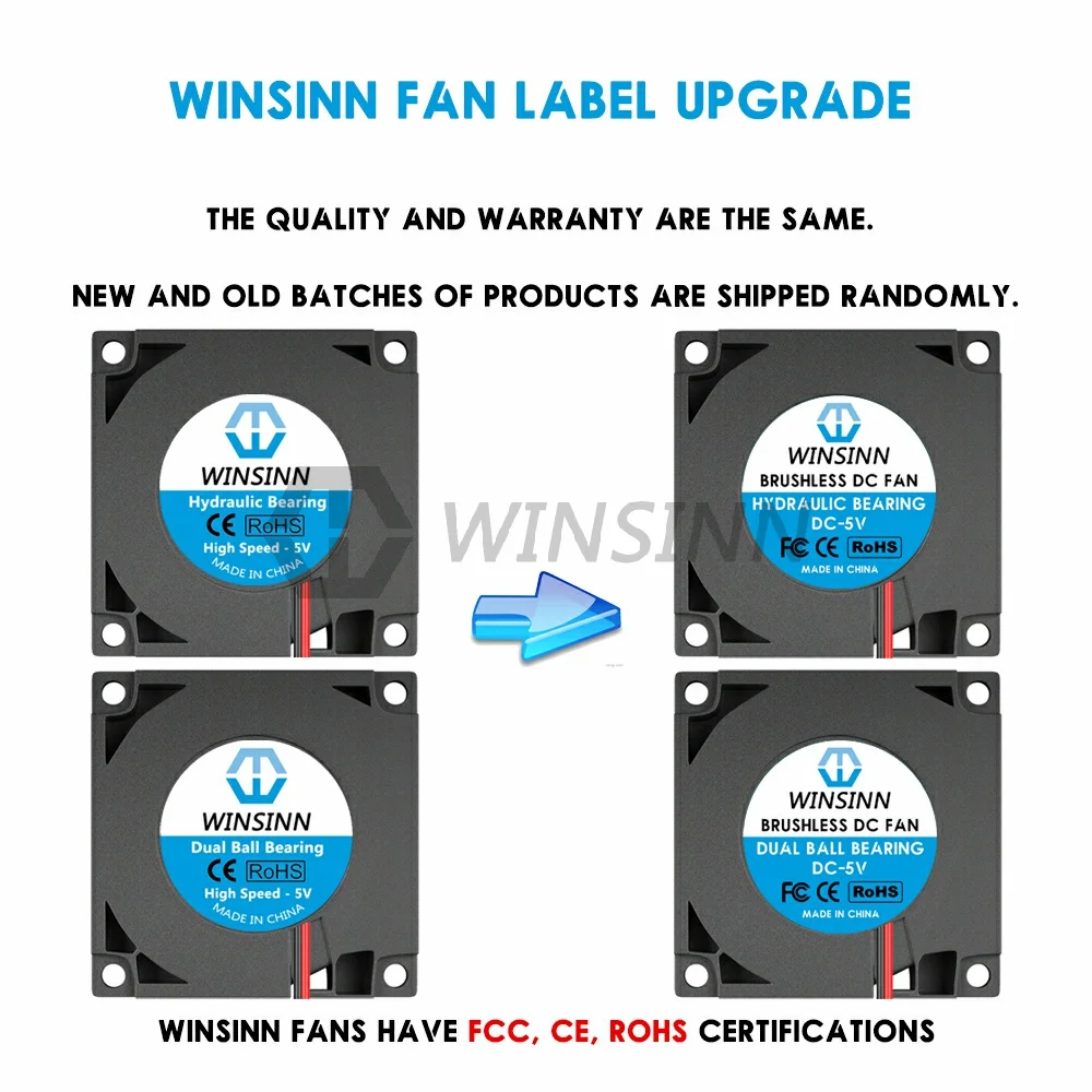 WINSINN-4010 ventilador ventilador, 40mm, DC 5V, 12V, 24V, hidráulico, rolamento de esferas duplo, sem escova, turbina de refrigeração, Turbo, 40mm